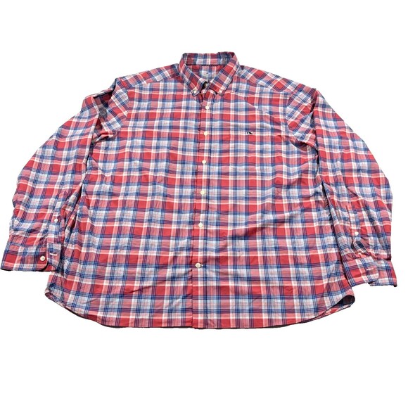 Vineyard Vines Shirt Mens Red On The Go OTG Nylon Button LS Performance Sz 2XL - Picture 1 of 11